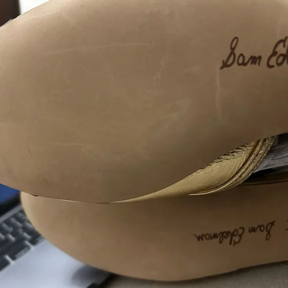 Sam Edelman Rylie Amber Gold&Black Shoes size 6.5 NWOT Leather Fabric Upper - Picture 12 of 15